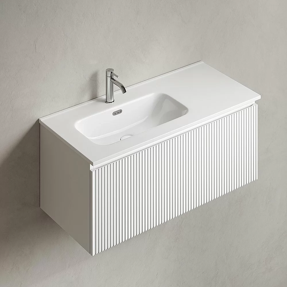 Тумба с раковиной Sancos Snob R 1.0 SNR1.0100LW/SNR1.0100RW Bianco