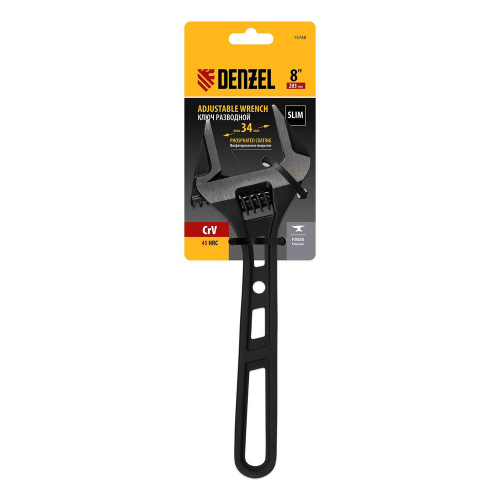Ключ разводной, 200 мм, CrV, кованый DENZEL 15748