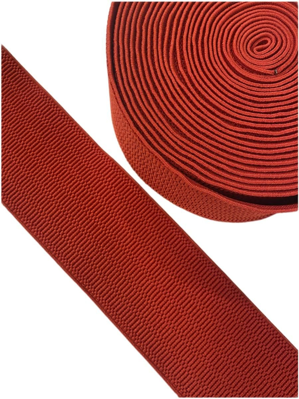 Резинка широкая 7 см цветная (красный) эластичная декоративная лента для поясов, одежды и рукоделия 1 м