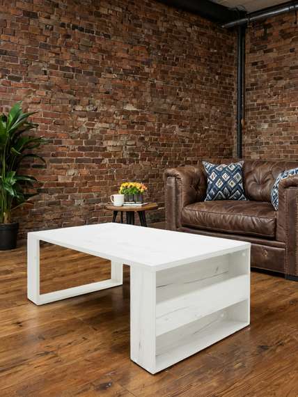 Стол журнальный BeautyStyle 25 дуб крафт белый/без стекла