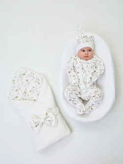 Конверт плюшевый на выписку для новорожденного осень