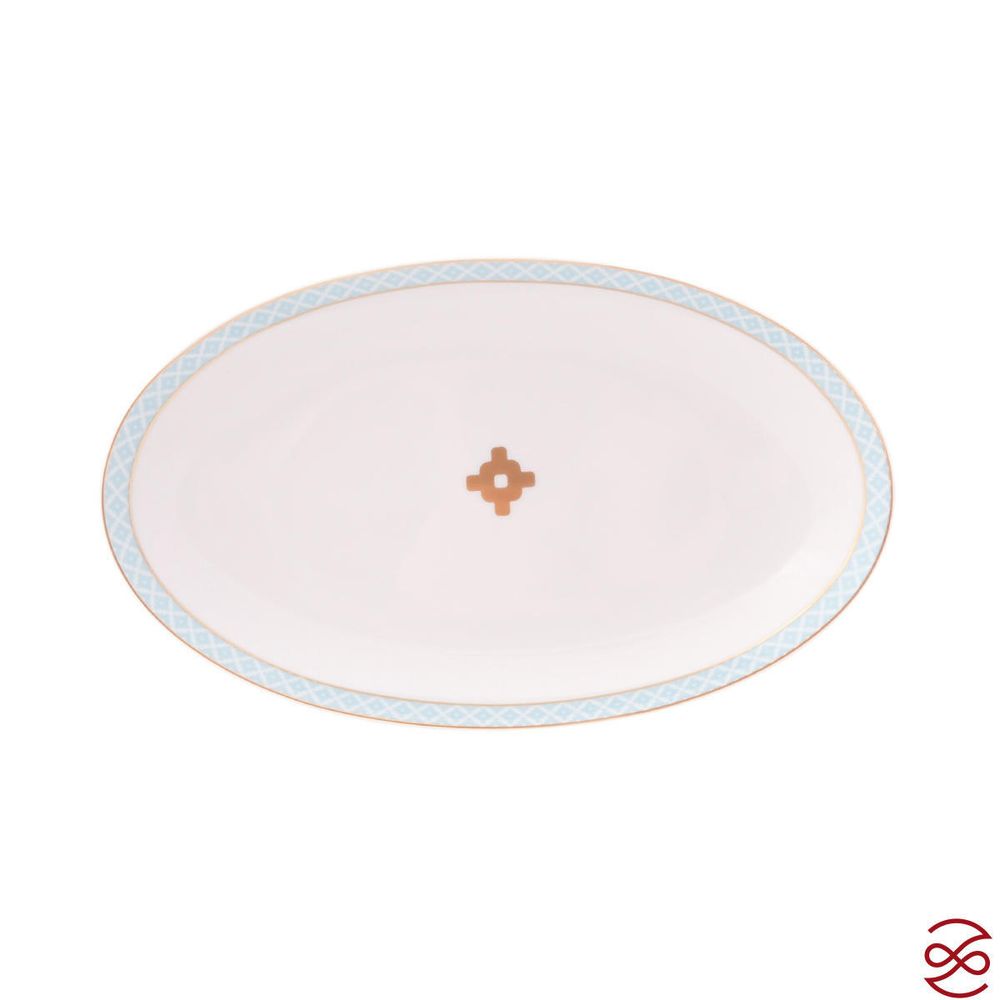 Блюдо овальное Falkenporzellan Corvara AERO BLUE-GOLD 24 см