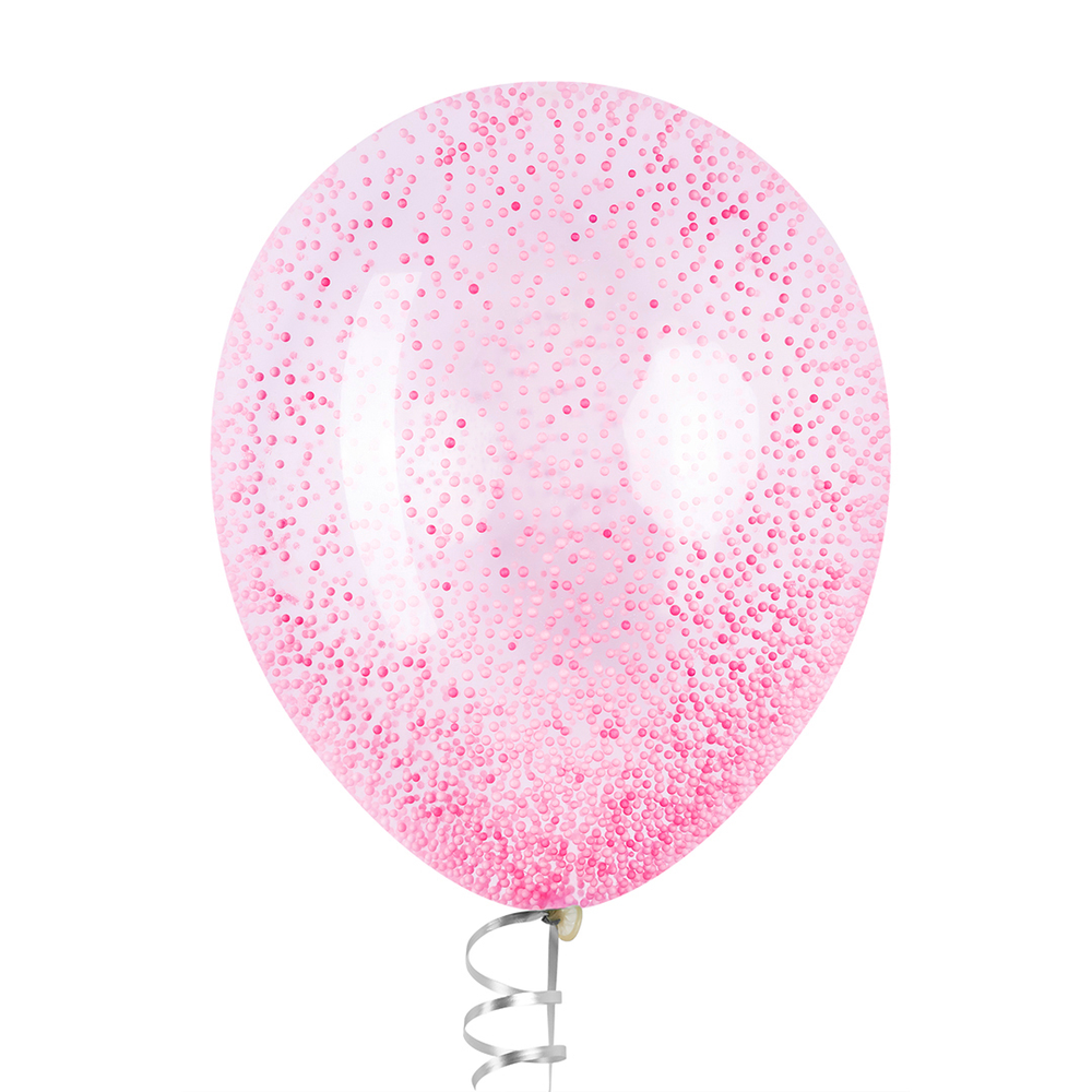 Шар с конфетти пенопласт, Розовый 32 см (СГ-17)
