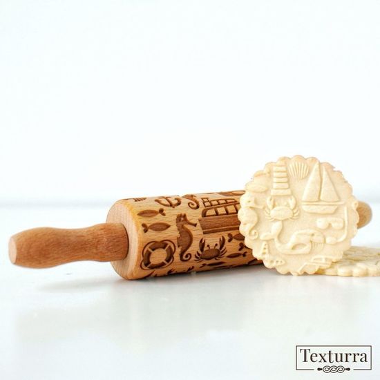 Малая скалка с узором Морская