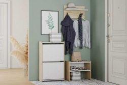 Тумба для обуви Симпл НМ 013.21 дуб сонома/белый