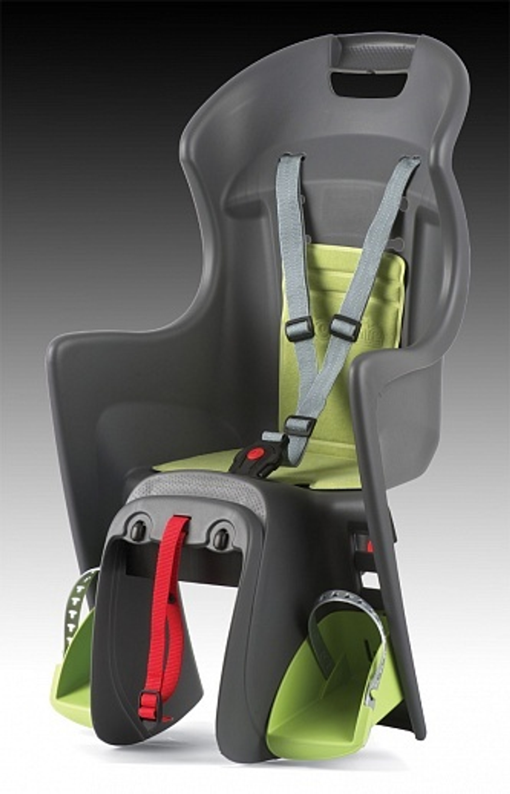 Детское кресло заднее Polisport BOODIE CFS крепеж на багажник, grey/green