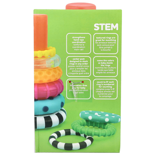 Sassy, Stack of Circles ™, кольцевой укладчик, от 6 месяцев, набор из 10 предметов
