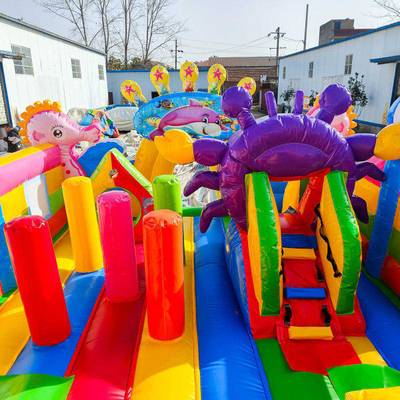 Коммерческий надувной батут «В гостях у дельфинов 2», 10*5*5 м