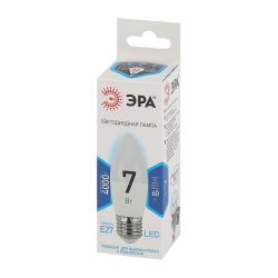 Лампа светодиодная ЭРА STD LED B35-7W-840-E27 7Вт свеча нейтральный белый свет Е27 | Лампы cветодиодные Свеча (B/C)