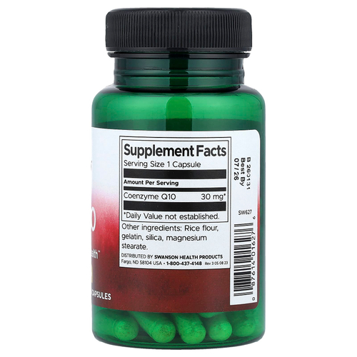 Swanson Vitamins, коэнзимQ10, 30 мг, 60 капсул