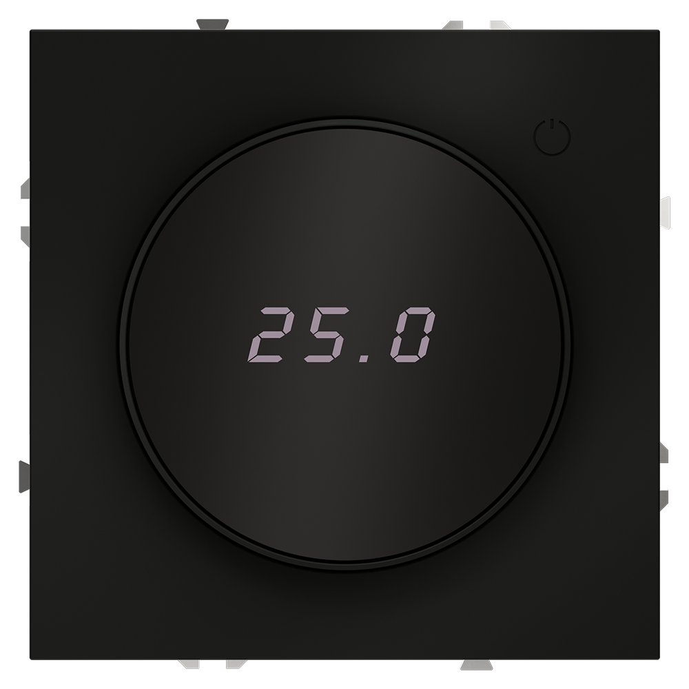 Терморегулятор электронный VOLTUM S70 с индикацией и датчиком, для теплого пола, (черный матовый)