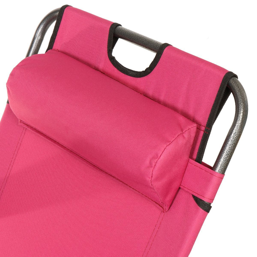 Шезлонг пляжный металл, 153х60х80 см, 100 кг, 2 положения спинки, малиновый, Green Days, YTBC051-19-2047