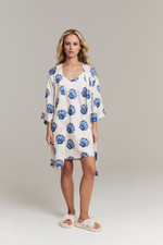 Шелковый халат-кимоно мини