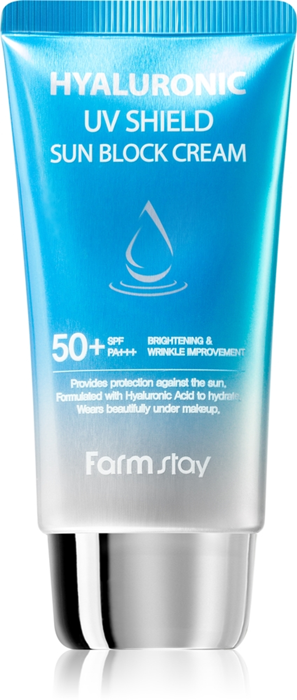 Farmstay Hyaluronic UV Shield Sun Block Cream - Защитный крем для лица с гиалуроновой кислотой SPF 50+, 70 g
