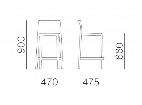 Стул пластиковый полубарный Volt
