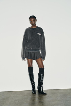 ZARA МИНИ-ЮБКА В ПОЛОСКУ С ОБОРАМИ, В ПОЛОСКУ