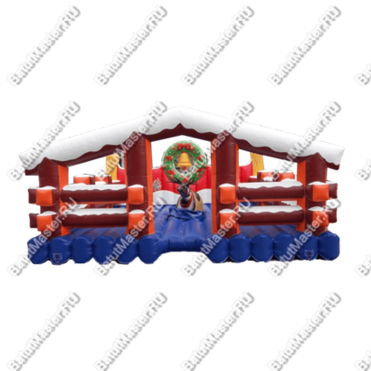 Надувной аттракцион Родео, олень+батут, "Рождественский", 5*5*3 м