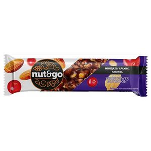 Батончик KDV NUT N GO миндально-арахисовый с клюквой 50 гр. 18 кор