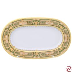 Блюдо овальное Falkenporzellan Donna Green gold 24 см