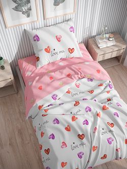 Простынь  поплин Сказка "Love too" 200x215 см