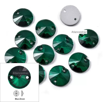 Стразы пришивные, Rivoli, Green Malachite (A3), 14mm, (36 ea/pkg), (F2)