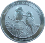 Австралия 1 доллар 2013 Кукабарра кукабара кукабура птица Серебро