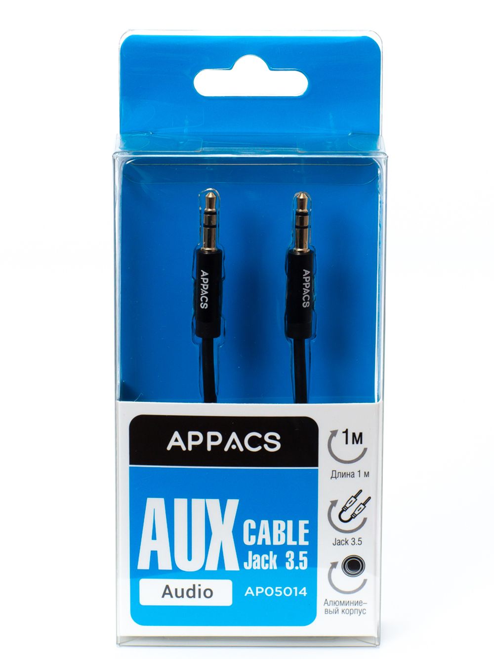 Кабель APPACS (рус.) AP05014, AUX (jack3.5-jack3.5), 1метр