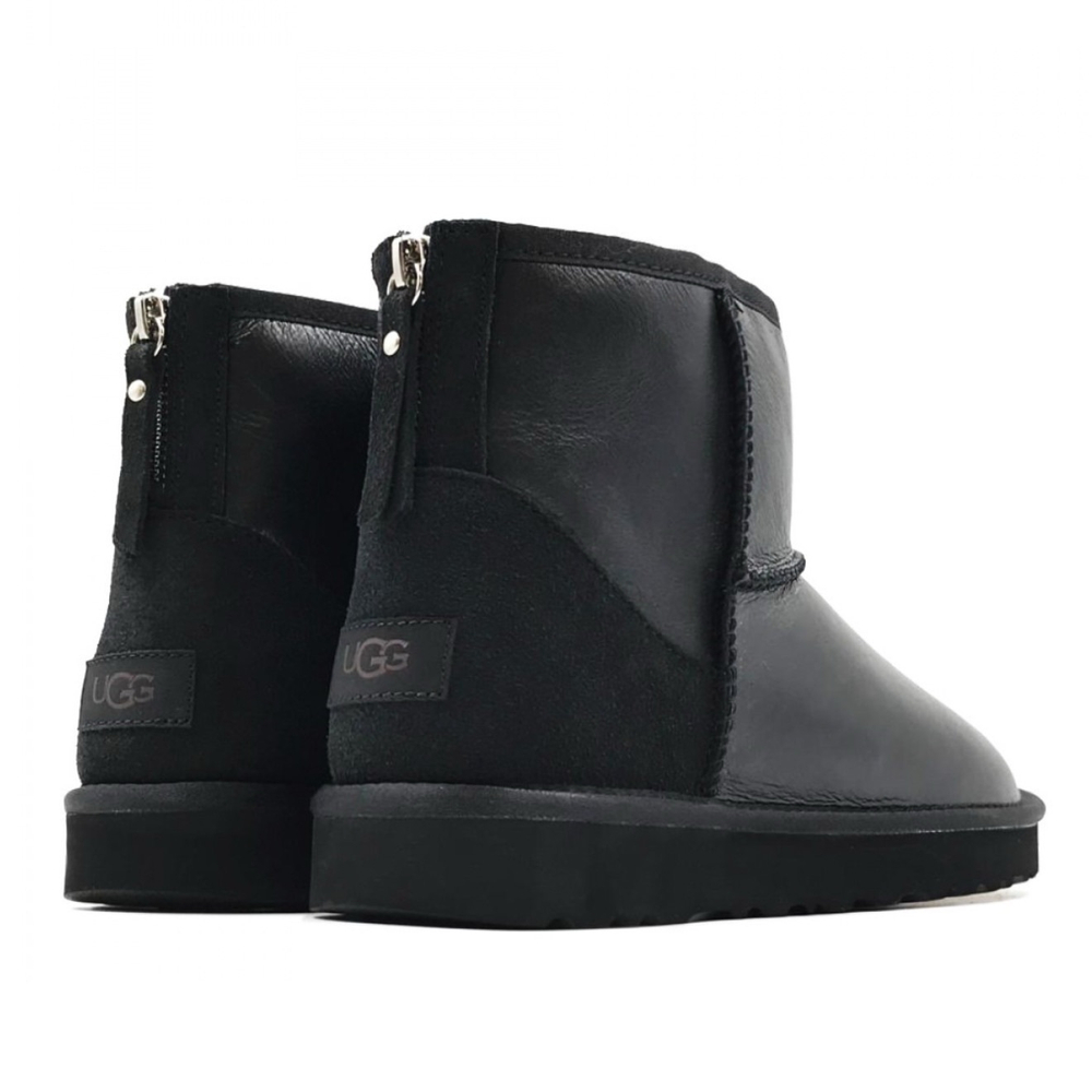 Ugg Mens Classic Mini Zip Metallic Black