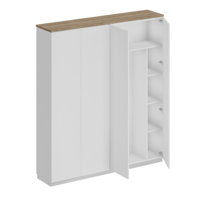 Шкаф с дополнением дуб гладстоун светлый / белый премиум / белый премиум