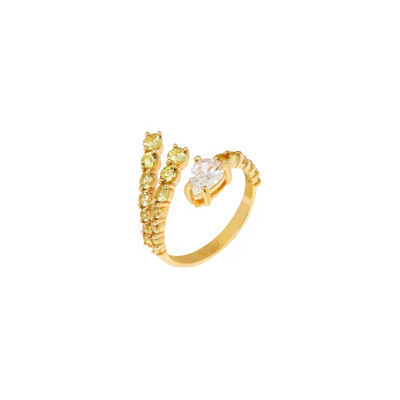 Кольцо Двойное Объятие – Светло-зеленое