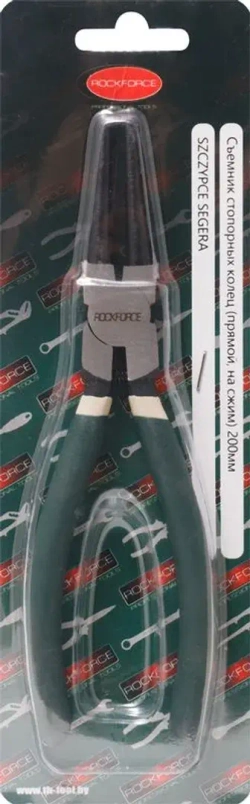 Съемник стопорных колец прямой на сжим(L-200мм),в блистере RockForce##Rock FORCE RF-609200HS