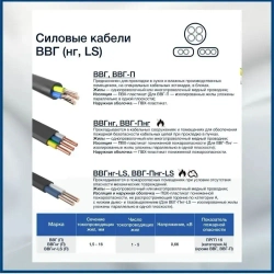 C-TECH Силовой кабель ВВГ-Пнг(A) 3 x 1.5 мм², 100 м, 8000 г