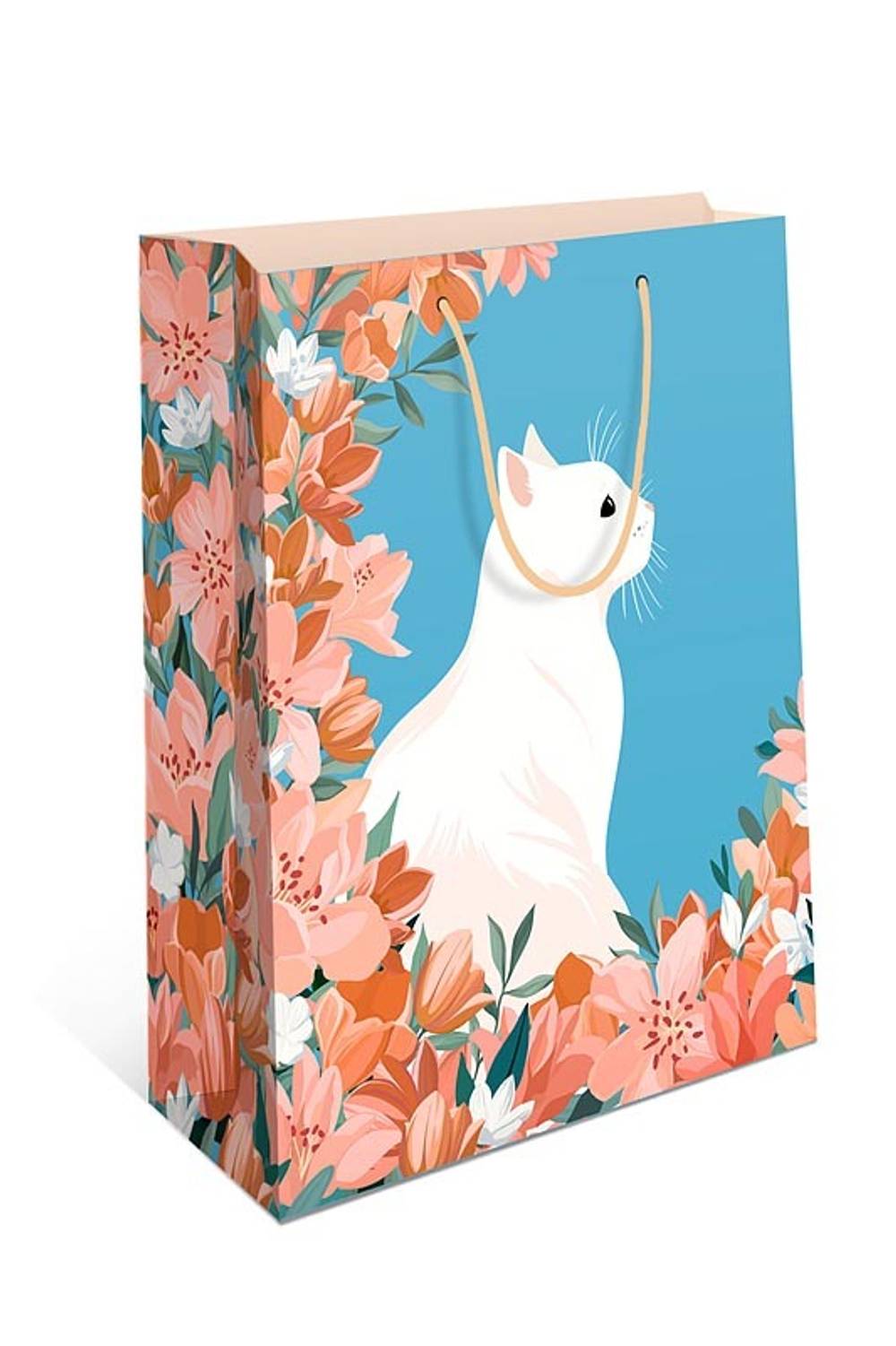 Пакет подар. бумажн. 18*23*10 см, 130гр/м2 Кот