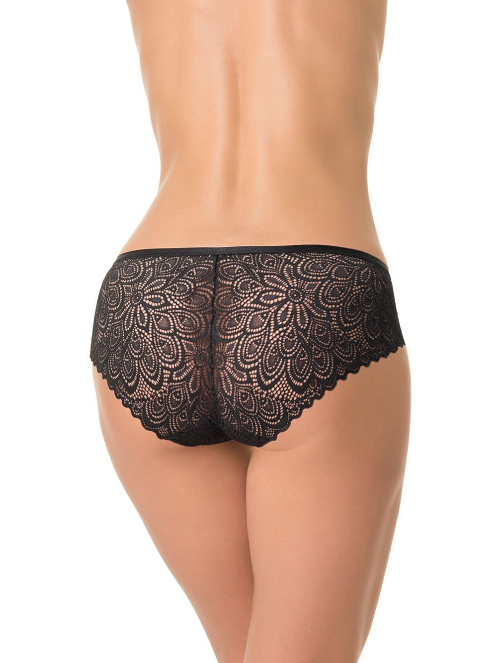 Женские кружевные трусики-слипы (Размер: S) (Цвет: черный)