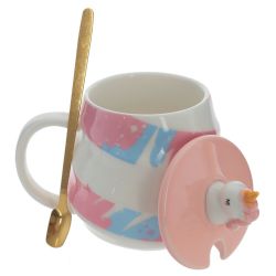 GAEM Кружка с крышкой и ложкой, 400 мл, L13 W10 H13 см