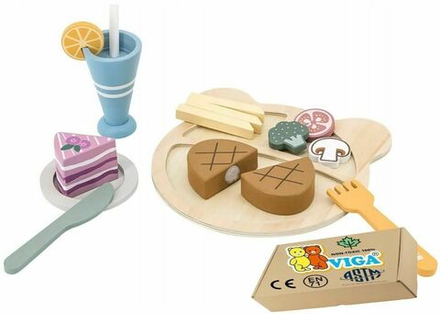 Сюжетно-ролевой набор Viga - Деревянные продукты питания - Обед с десертом - Вига PN2317
