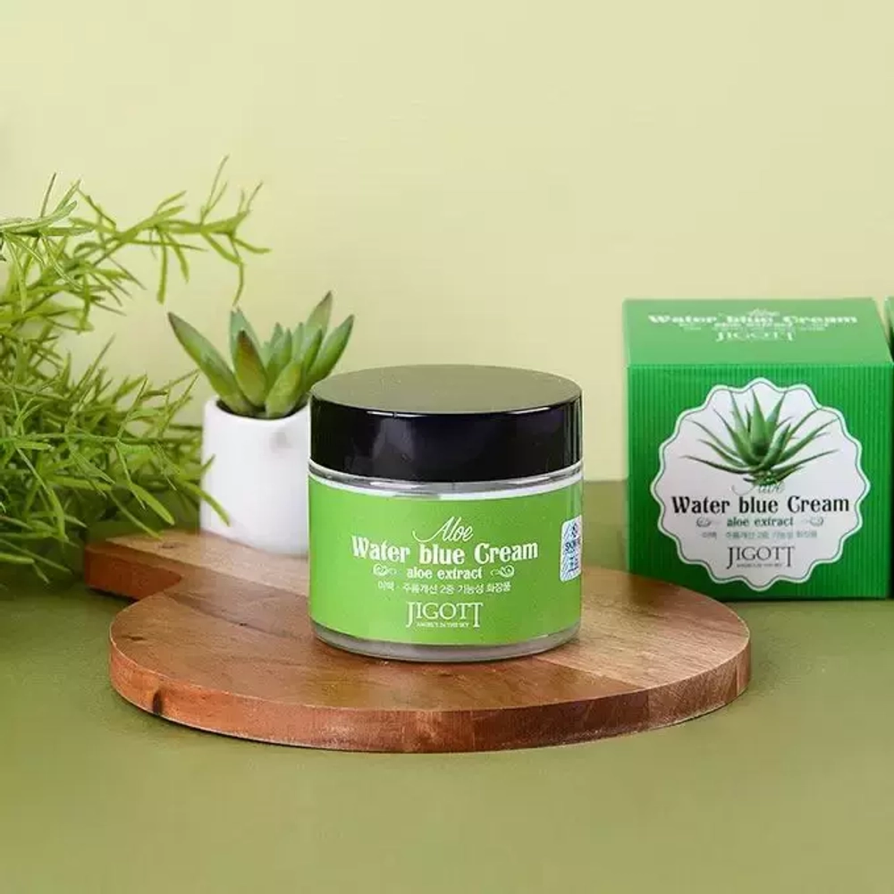 JIGOTT Aloe Water Blue Cream Увлажняющий крем для лица с экстрактом алоэ