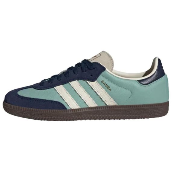 Кроссовки adidas originals SAMBA OG для скейтборда Низкие тона Туманно-зеленый/Кремово-белый/Полуночный инди-Женски