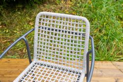 "Тунис" стул плетеный из роупа, каркас алюминий темно-серый (RAL7024), роуп светло-серый