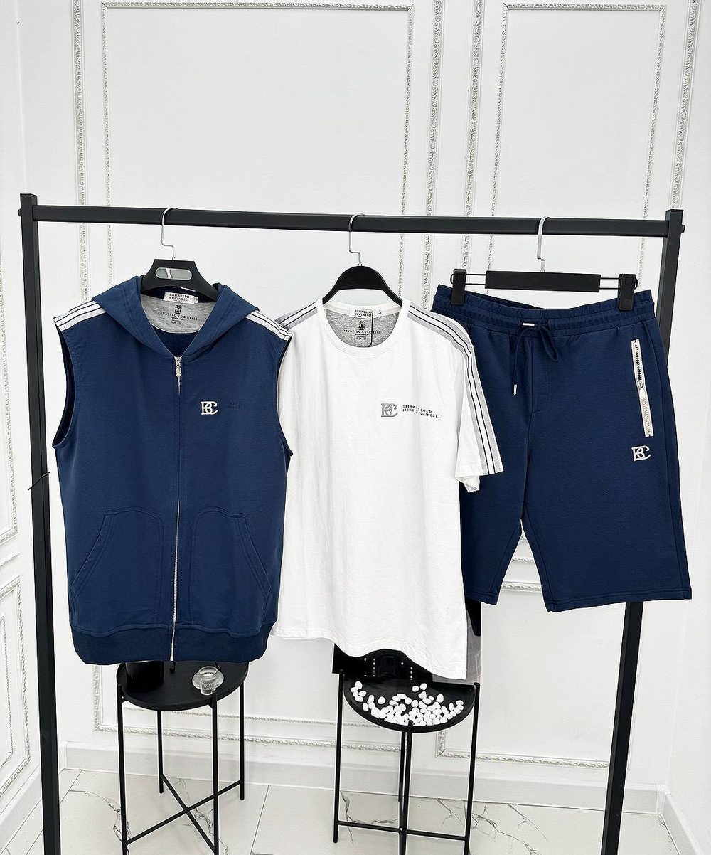Спортивный костюм тройка Brunello Cucinelli синий