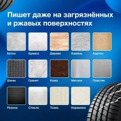 Маркер строительный разметочный перманентный, с длинным наконечником 20мм / набор маркеров 6шт