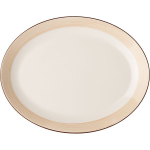 Блюдо «Чино» овальное;фарфор;,H=30,L=340,B=265мм;белый,бежев. (Цвет: белый)