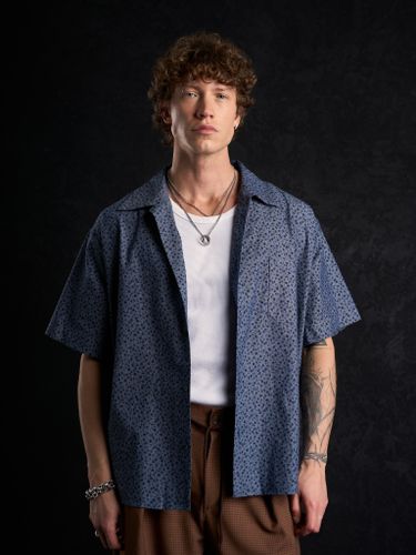 Синяя рубашка с коротким рукавом 2s1 studio