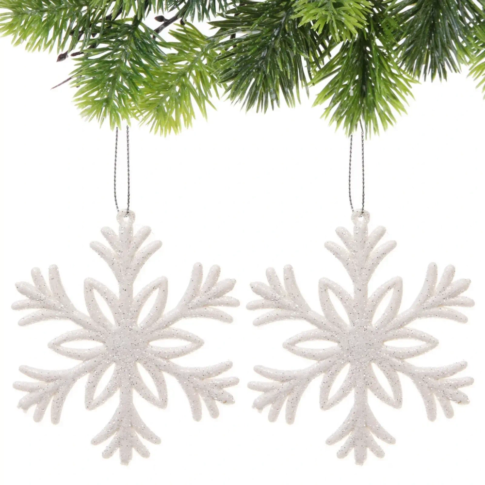 Подвеска «Снежное волшебство» 10 см (набор 2 шт), белый