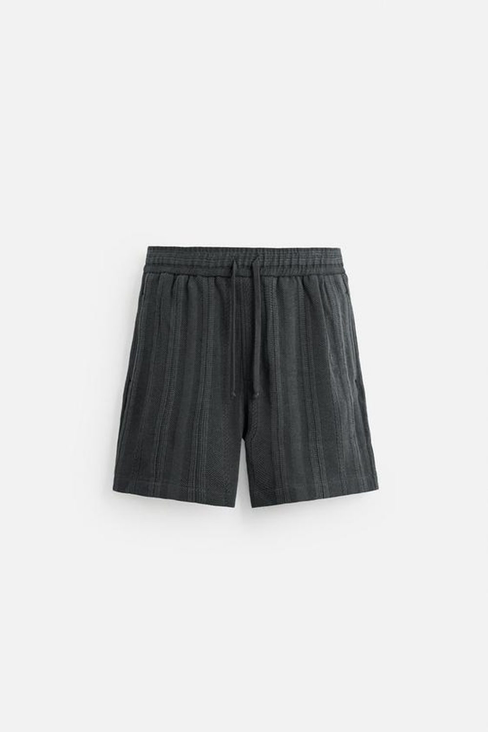 ZARA ШОРТЫ ИЗ ЖАККАРДОВОЙ ТКАНИ, АНТРАЦИТОВО-СЕРЫЙ