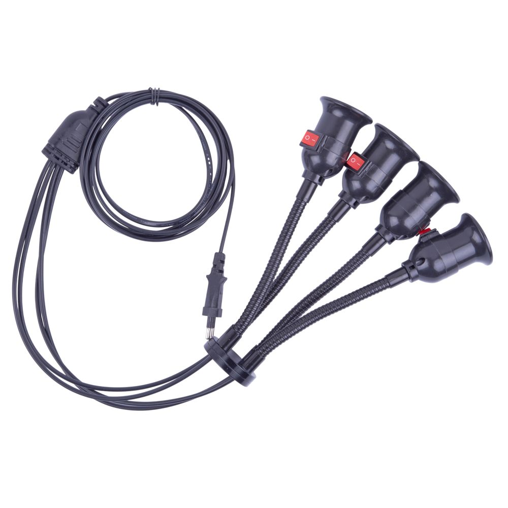 UML-P200 E27x4 BLACK PLANT Светильник напольный для 4-х фитоламп. На штативе. Цоколь E27. Черный. ТМ ФитоЛето