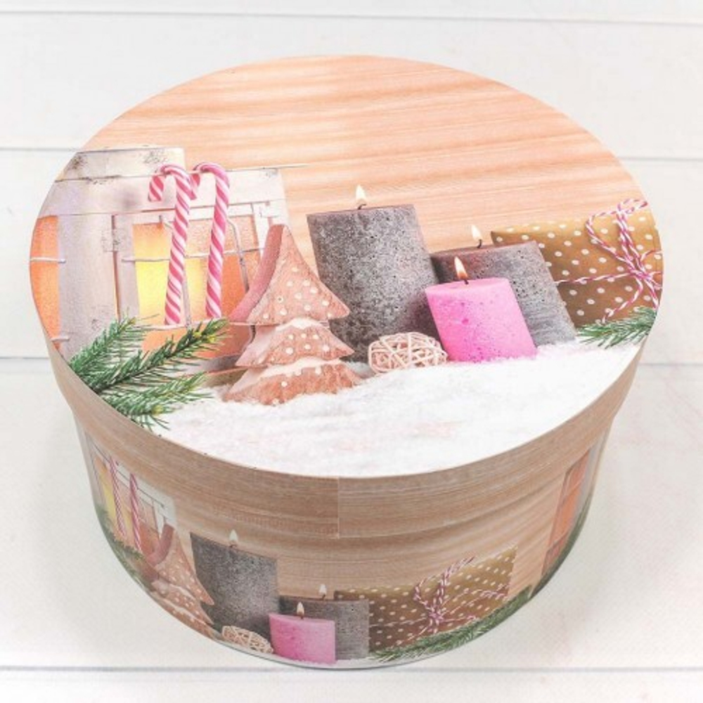 Коробка 21 х 11.5 см Набор 3 шт "Новогодний огонёк" (Коричневый)