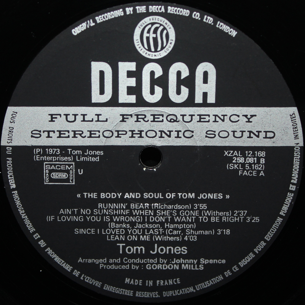 Tom Jones / The Body And Soul Of Tom Jones (LP)