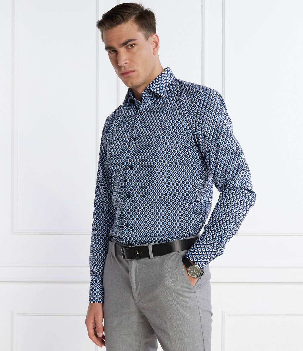 Рубашка H-HANK-kent-C1-214 BOSS BLACK - голубой(50508767)