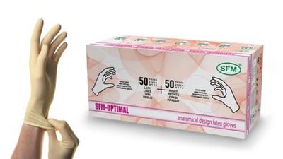 Перчатки хирургические нестерильные латексные неопудренные SFM 50 пар
